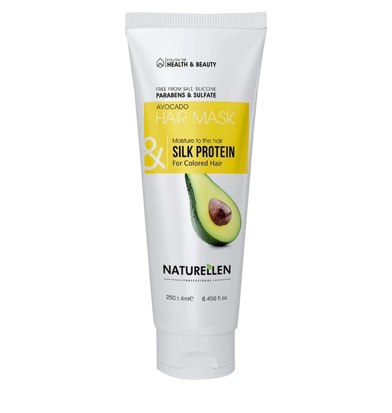 نچرالن، ماسک مو (با آبکشی)، فاقد پارابن و سولفات، حاوی آوکادو مناسب موهای رنگ شده 250 میل