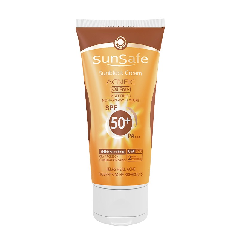 سان سیف،کرم ضد آفتاب فاقد چربی  SPF50  ، بژ طبیعی