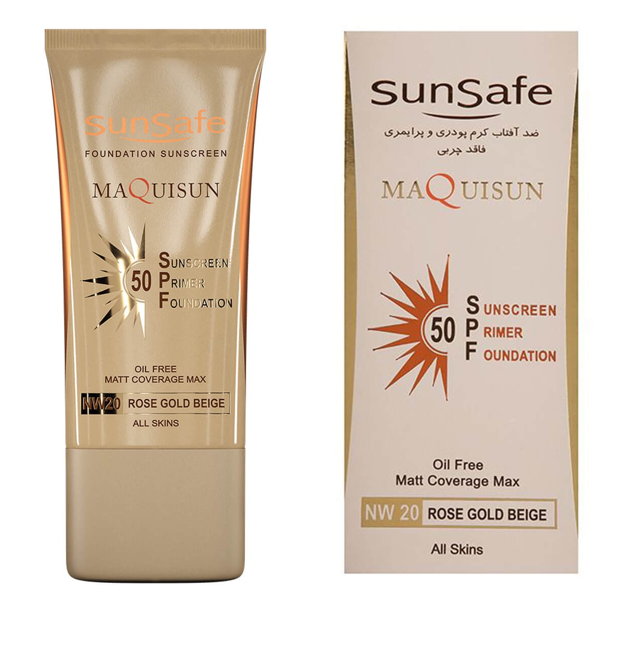 •\tسان سیف، ضد آفتاب کرم پودری و پرایمری مکیسان  SPF50بژ رز گلدNW20