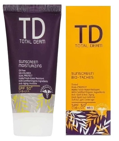کرم ضد آفتاب ضد لک SPF50 توتال درم شماره(1) 50 میلی لیتر